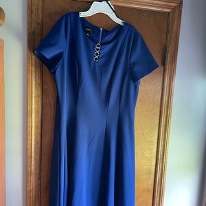 Alyx Blue Buttoned A-Line Midi Dress